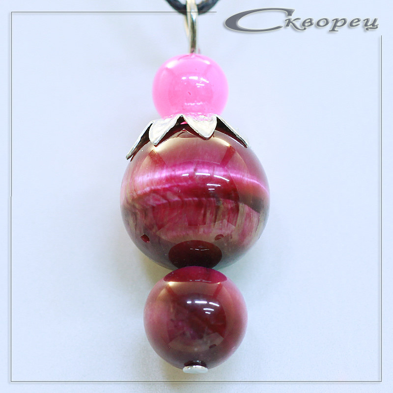 421057 - Подвеска ягодка Канзаши фиолетовый